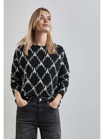 Street One Pullover in Schwarz/ Weiß