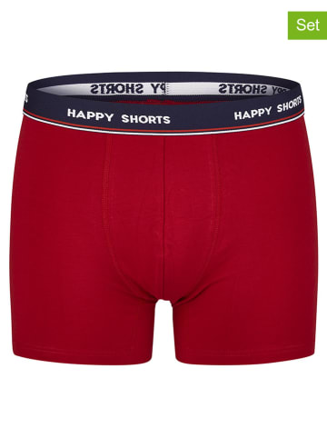 Happy Shorts 2er-Set: Boxershorts in Dunkelblau/ Rot