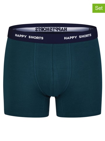 Happy Shorts 2er-Set: Boxershorts in Dunkelblau/ Dunkelgrün