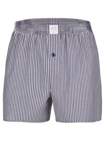 MG-1 3er-Set: Webboxershorts in Dunkelblau/ Blau/ Grau