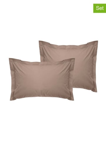 MIX&MATCH 2-delige set: renforcé kussenhoezen lichtbruin