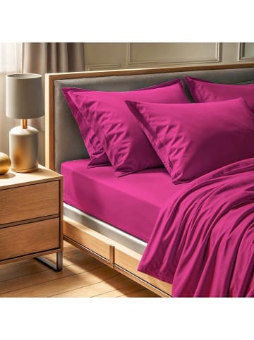 MIX&MATCH Prześcieradło renforcè w kolorze ciemnoróżowym z gumką