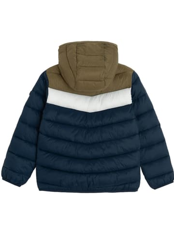 COOL CLUB Doorgestikte jas donkerblauw/kaki/wit