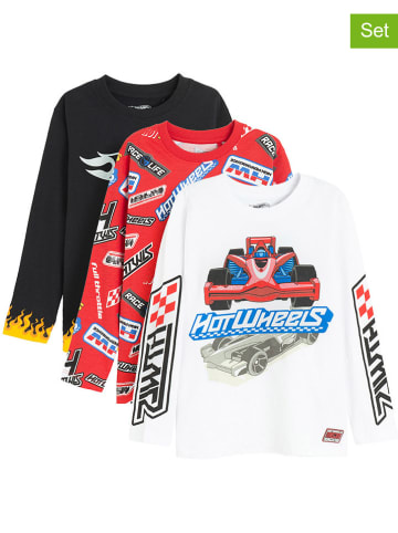 COOL CLUB 3-delige set: longsleeves zwart/rood/wit