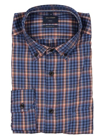 OLYMP Koszula "Casual" - Regular fit - w kolorze pomarańczowo-niebieskim