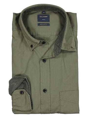 OLYMP Koszula "Casual" - Regular fit - w kolorze khaki