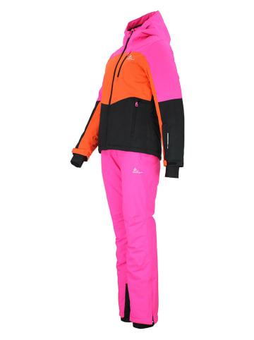 Peak Mountain 2-delige ski-/snowboardoutfit "Abiola" roze/zwart/oranje