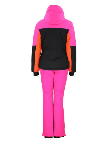 Peak Mountain 2-delige ski-/snowboardoutfit "Abiola" roze/zwart/oranje
