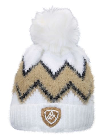 Peak Mountain Czapka "Mouton" w kolorze biało-beżowym
