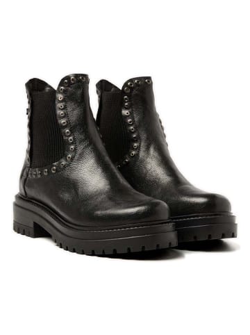 Lazamani Leren chelseaboots zwart
