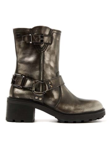 Lazamani Leder-Stiefeletten in Silber/Gold