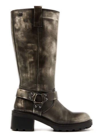 Lazamani Leder-Stiefel in Silber