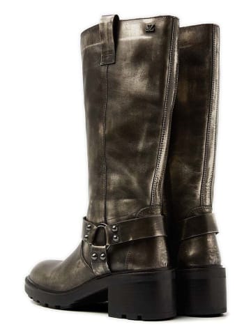 Lazamani Leder-Stiefel in Silber