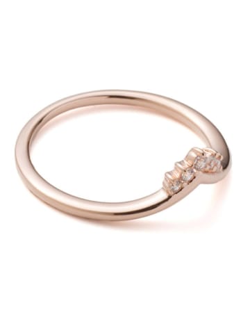 Pandora Rosévergold. Ring mit Edelsteinen