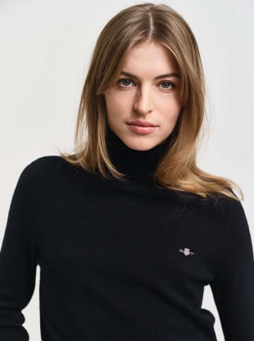 Gant Wollrollkragenpullover in Schwarz
