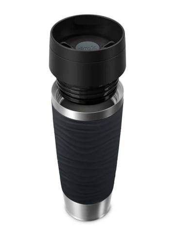 Emsa Kubek termiczny "Travel Mug Waves" w kolorze czarnym - 500 ml