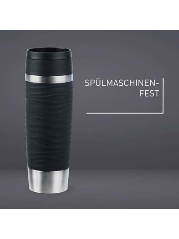 Emsa Kubek termiczny "Travel Mug Waves" w kolorze czarnym - 500 ml
