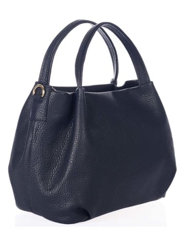 Lia Biassoni Leder-Henkeltasche "Taro" in Dunkelblau - (B)28 x (H)25 x (T)18 cm