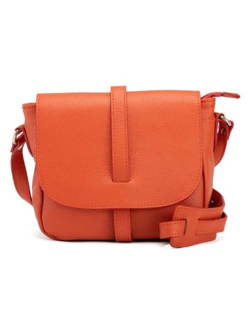 Lia Biassoni Leder-Umhängetasche "Mella" in Orange - (B)24 x (H)20 x (T)10 cm