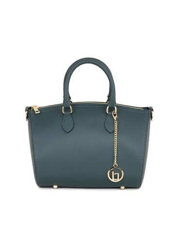 Lucca Baldi Leren handtas "Goletta" blauw - (B)26 x (H)21 x (D)14 cm