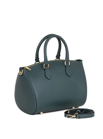 Lucca Baldi Leren handtas "Goletta" blauw - (B)26 x (H)21 x (D)14 cm