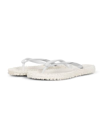 Ilse Jacobsen Zehentrenner in Creme/ Silber
