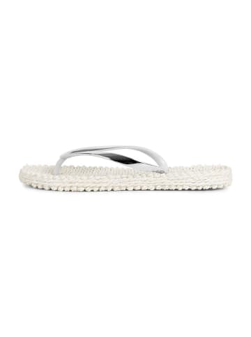 Ilse Jacobsen Zehentrenner in Creme/ Silber