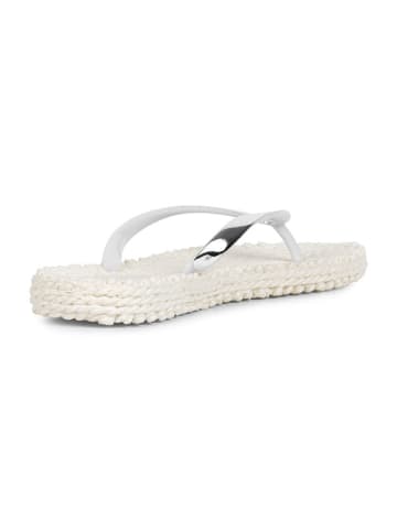 Ilse Jacobsen Zehentrenner in Creme/ Silber