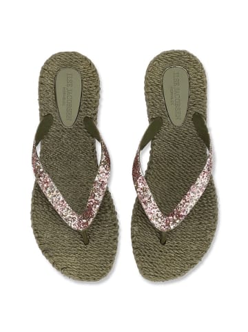 Ilse Jacobsen Zehentrenner in Khaki/ Rosa
