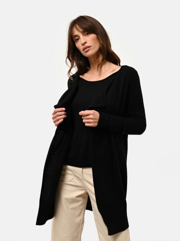 Just Cashmere Kasjmieren vest "Brooke" zwart
