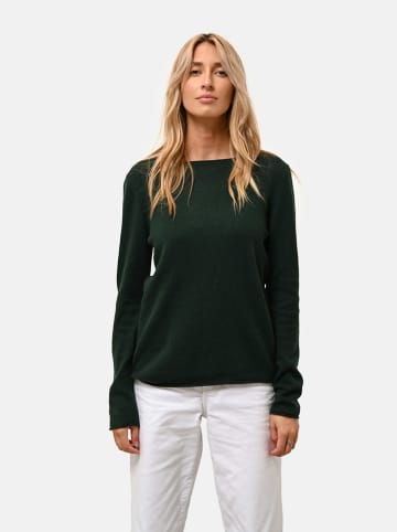 Just Cashmere Kaszmirowy sweter "Grace" w kolorze ciemnozielonym