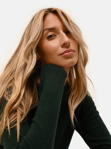Just Cashmere Kaschmir-Pullover "Grace" in Dunkelgrün