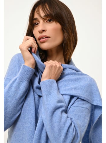 Just Cashmere Kasjmieren sjaal "Spencer" blauw - (L)200 x (B)30 cm