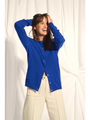 Just Cashmere Kasjmieren vest "Katharine" blauw