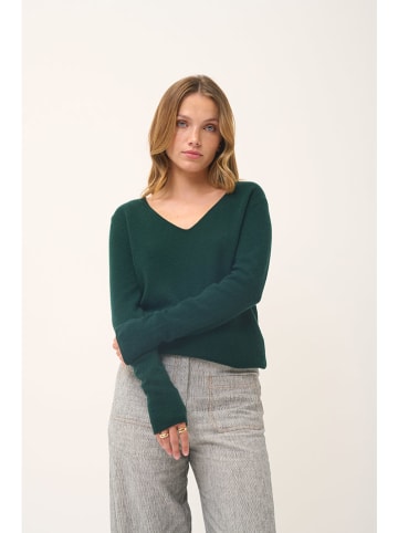 Just Cashmere Kasjmieren trui "Joan" donkergroen