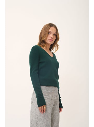 Just Cashmere Kaszmirowy sweter "Joan" w kolorze ciemnozielonym