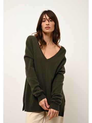 Just Cashmere Kaszmirowy sweter "Opal" w kolorze khaki