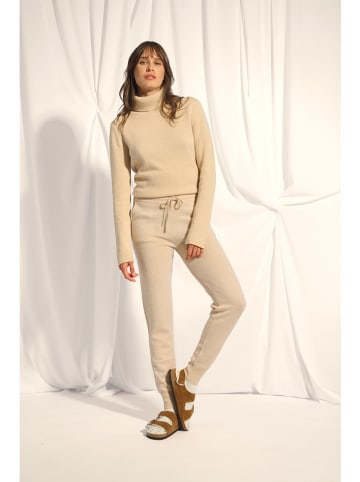 Just Cashmere Kasjmieren broek "Wendy" beige