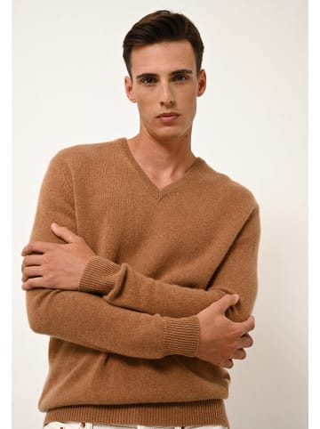 Just Cashmere Kaschmir-Pullover "Nathan" in Hellbraun