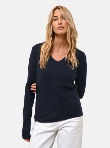 Just Cashmere Kaszmirowy sweter "Abby" w kolorze granatowym