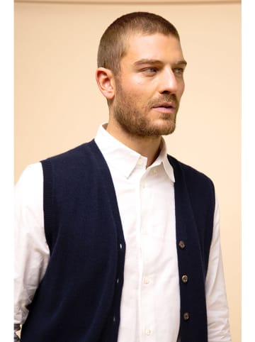 Just Cashmere Kasjmieren gilet "Lana" donkerblauw