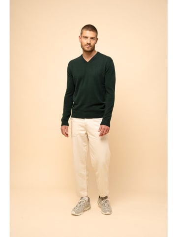 Just Cashmere Kasjmieren trui "Tom" donkergroen