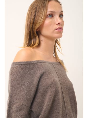 Just Cashmere Kasjmieren trui "Karen" taupe