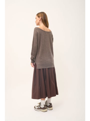 Just Cashmere Kasjmieren trui "Karen" taupe