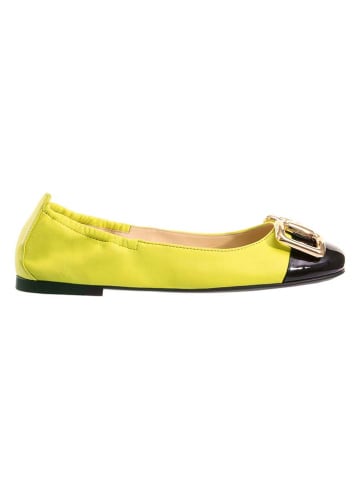 Högl Leder-Ballerinas "Colette" in Gelb/ Schwarz