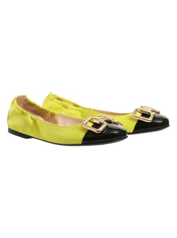 Högl Leder-Ballerinas "Colette" in Gelb/ Schwarz