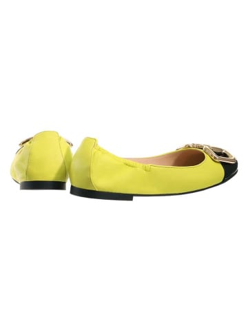Högl Leder-Ballerinas "Colette" in Gelb/ Schwarz
