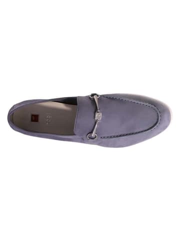 Högl Skórzane slippersy "Joe" w kolorze niebieskim