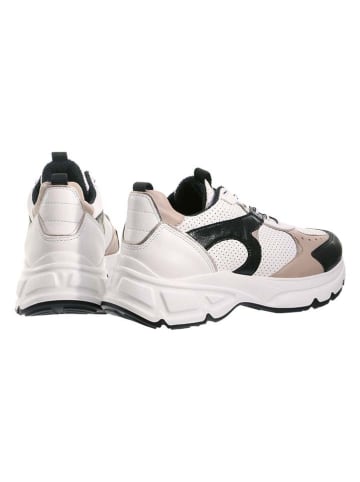 Högl Skórzane sneakersy "Faith" w kolorze czarno-beżowo-białym