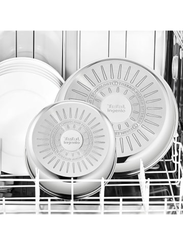 Tefal 5tlg. Set: Kochgeschirr "Emotion" in Silber/ Schwarz